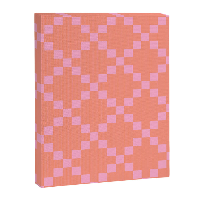 Diamond Quilted Plaid pattern red and pink Canvas Print Gallery Image 1