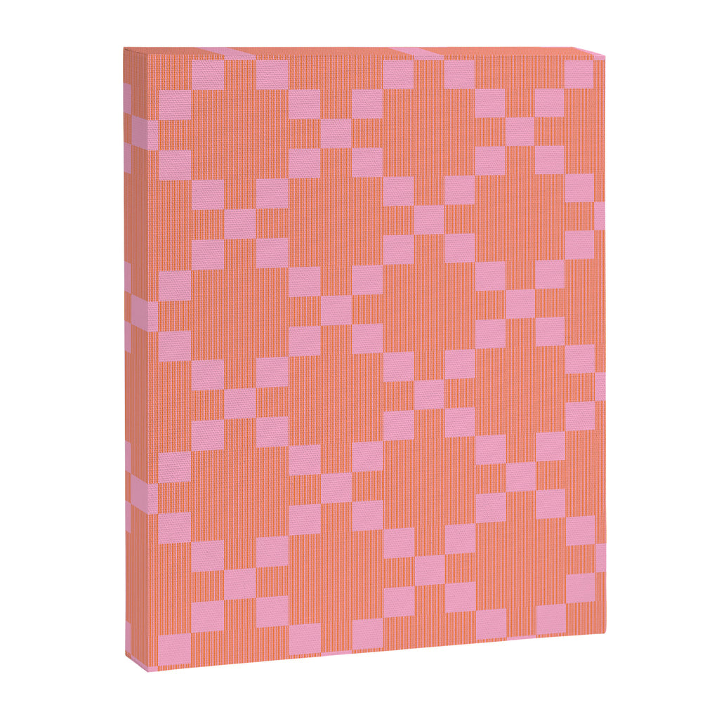 Diamond Quilted Plaid pattern red and pink Canvas Print Gallery Image 8
