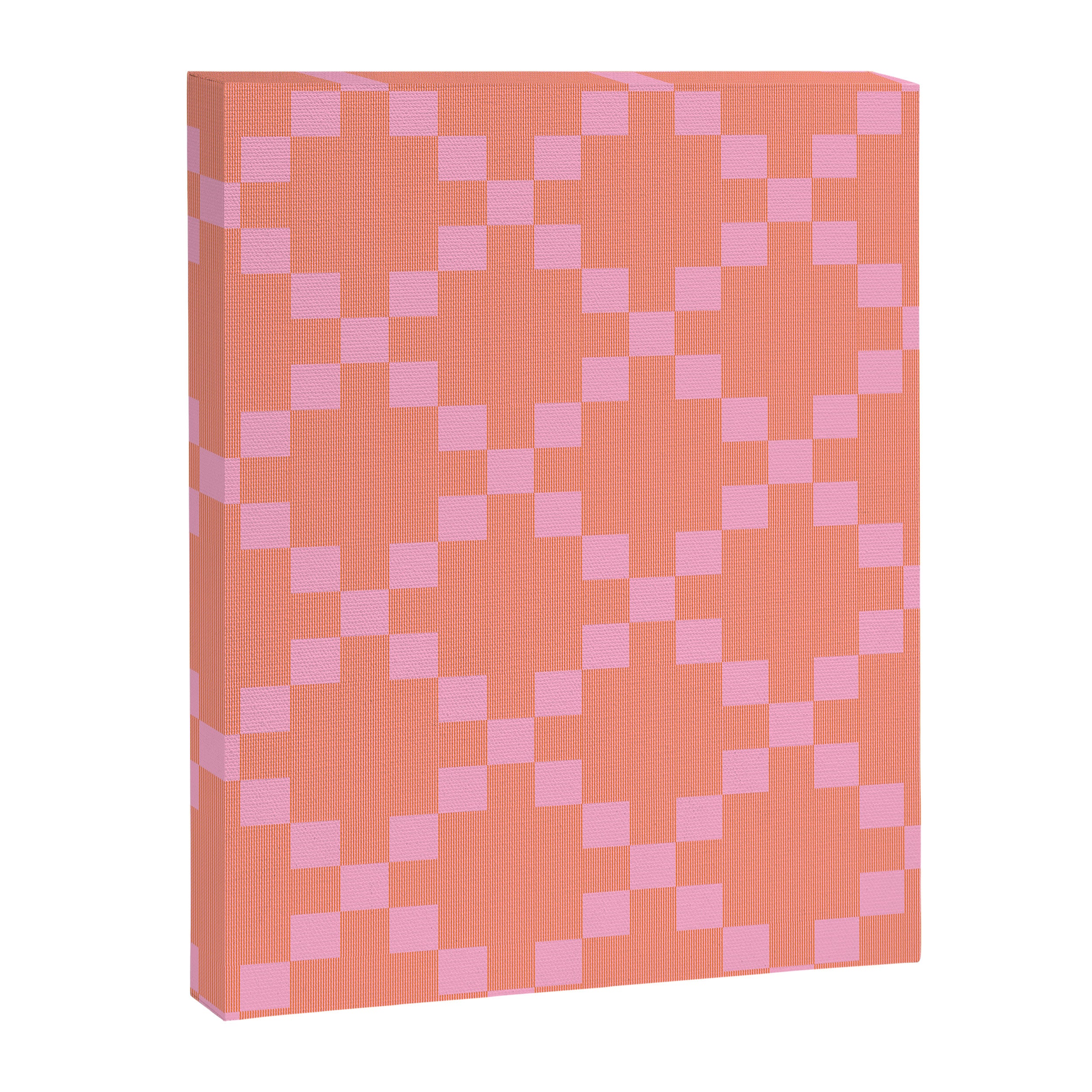 Diamond Quilted Plaid pattern red and pink Canvas Print Gallery Image 8