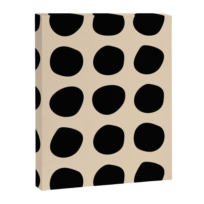 Irregular Polka Dots black and cream Canvas Print Gallery Image 1