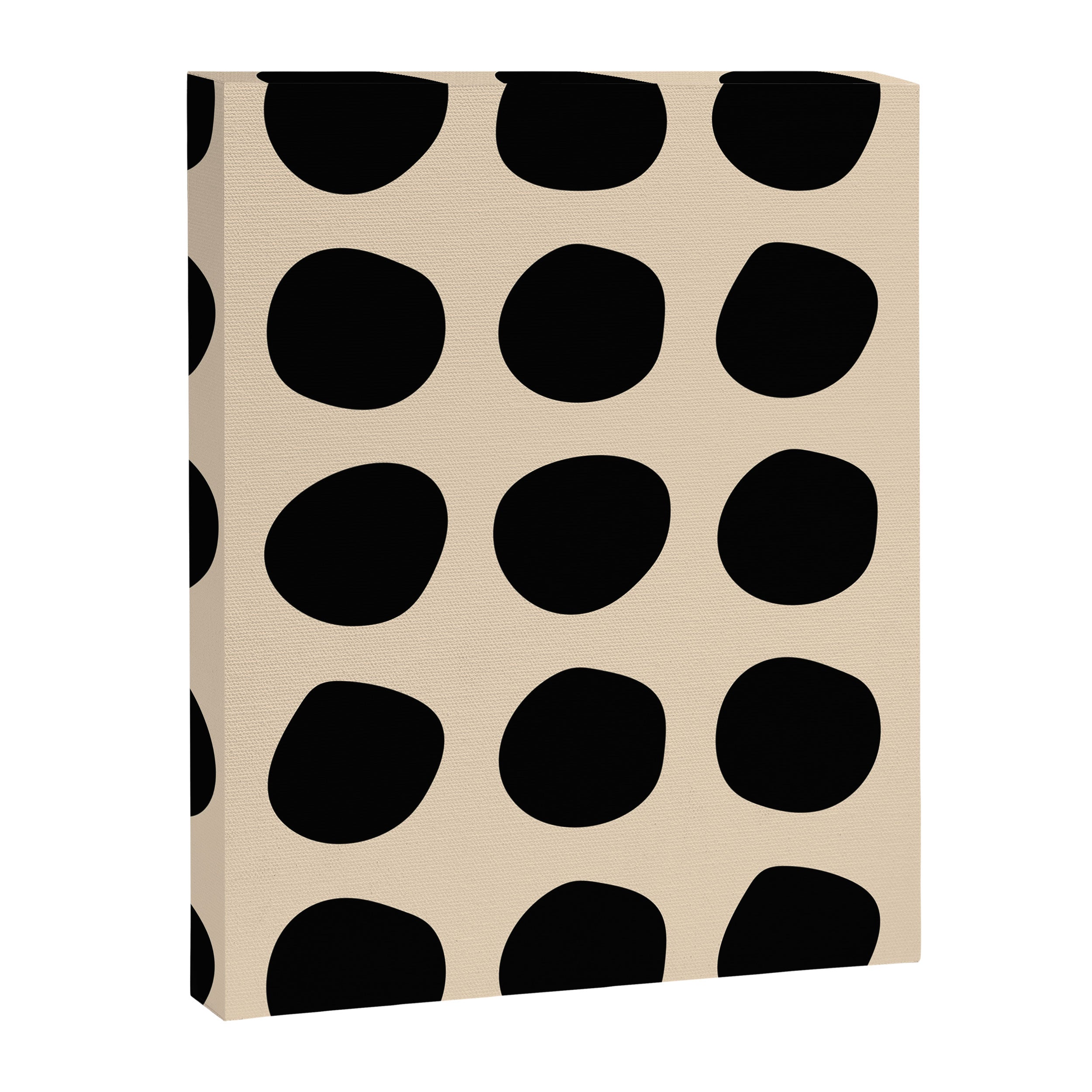 Irregular Polka Dots black and cream Canvas Print Gallery Image 8