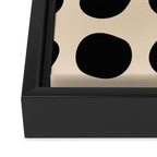 Irregular Polka Dots black and cream Framed Canvas Print Gallery Image 3