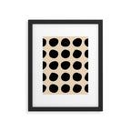 Irregular Polka Dots black and cream Framed Art Print Gallery Image 6