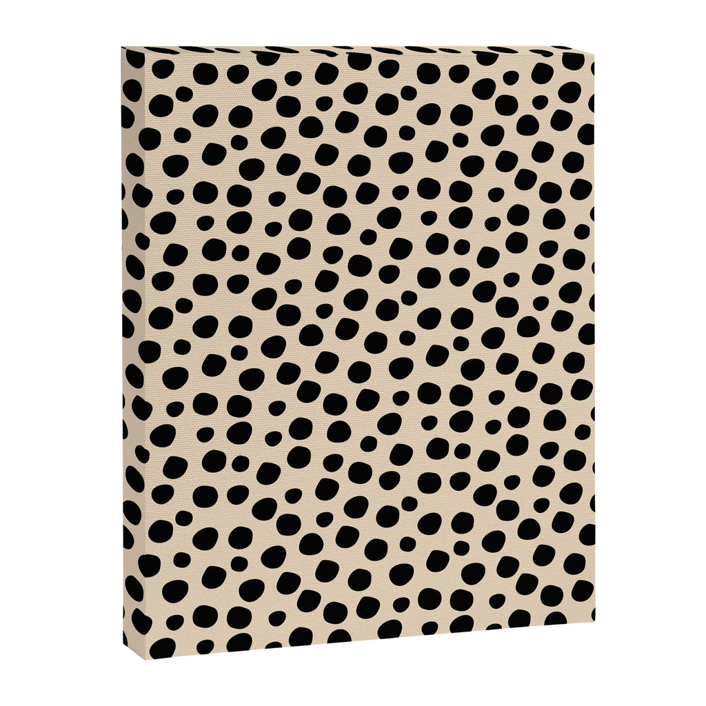 Irregular Small Polka Dots black Canvas Print Gallery Image 8
