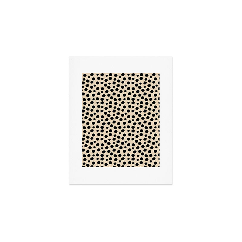 Irregular Small Polka Dots black Art Print Gallery Image 1