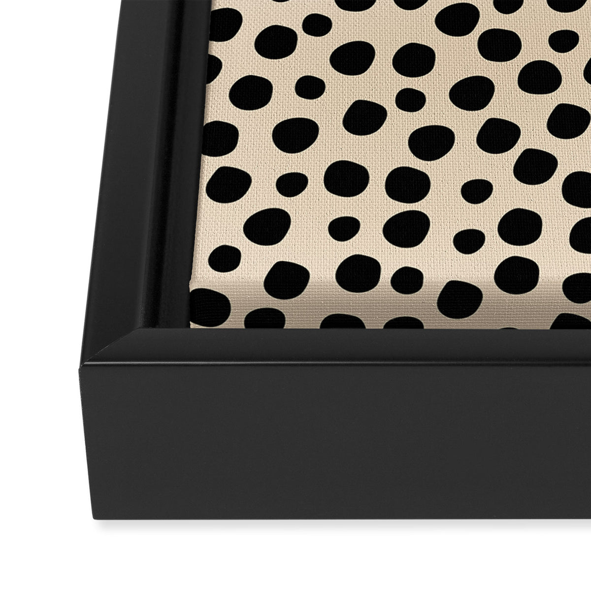 Irregular Small Polka Dots black Framed Canvas Print Gallery Image 3
