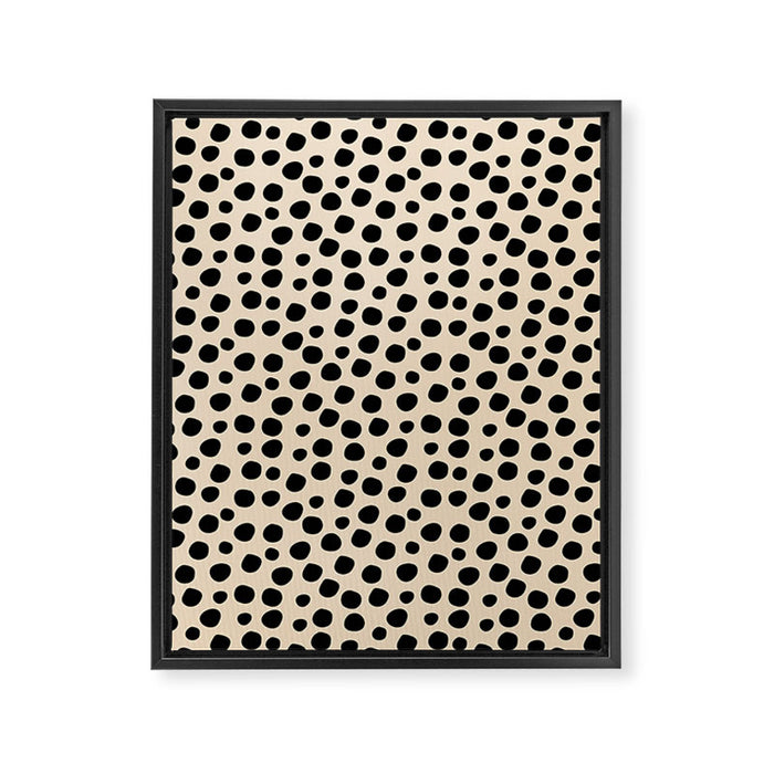 Irregular Small Polka Dots black Framed Canvas Print Gallery Image 1