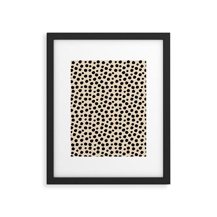 Irregular Small Polka Dots black Framed Art Print Gallery Image 1