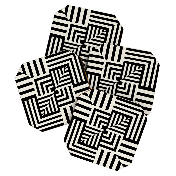 Layers 4 pattern black Coaster Gallery Image 1