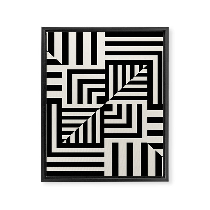 Layers 4 pattern black Framed Canvas Print Gallery Image 1