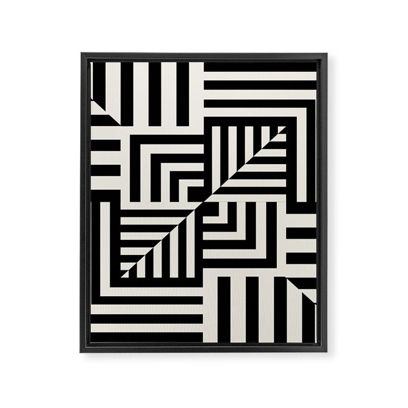 Layers 4 pattern black Framed Canvas Print Gallery Image 8