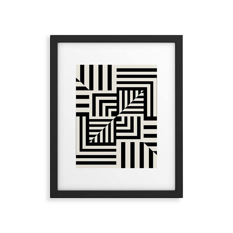 Layers 4 pattern black Framed Art Print Gallery Image 6