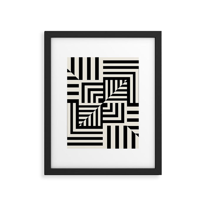 Layers 4 pattern black Framed Art Print Gallery Image 1