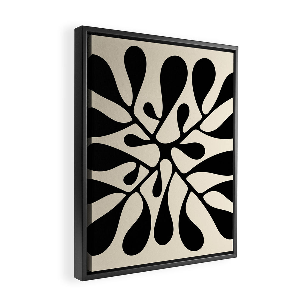 Matisse Inspired Abstract Cut Outs black Framed Canvas Print Gallery Image 2