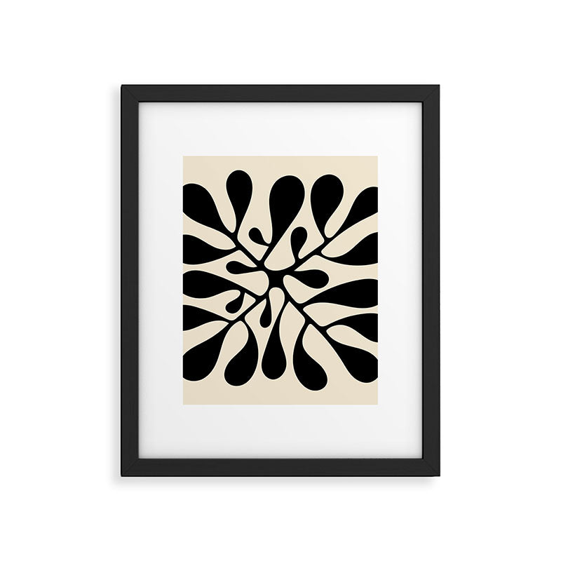 Matisse Inspired Abstract Cut Outs black Framed Art Print Gallery Image 6