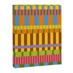 Midcentury Modern Blocks of Stripes colorful pattern Canvas Print Gallery Image 8
