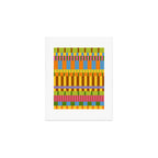 Midcentury Modern Blocks of Stripes colorful pattern Art Print Gallery Image 1