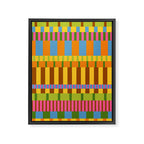 Midcentury Modern Blocks of Stripes colorful pattern Framed Canvas Print Gallery Image 8