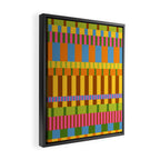 Midcentury Modern Blocks of Stripes colorful pattern Framed Canvas Print Gallery Image 2
