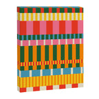 Midcentury Modern Blocks of Stripes colorful pattern Canvas Print Gallery Image 8