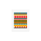 Midcentury Modern Blocks of Stripes colorful pattern Art Print Gallery Image 1