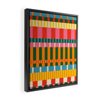 Midcentury Modern Blocks of Stripes colorful pattern Framed Canvas Print Gallery Image 2