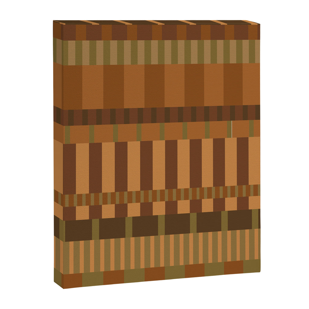 Midcentury Modern Blocks of Stripes neutral browns pattern Canvas Print Gallery Image 8
