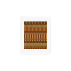Midcentury Modern Blocks of Stripes neutral browns pattern Art Print Gallery Image 1