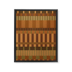 Midcentury Modern Blocks of Stripes neutral browns pattern Framed Canvas Print Gallery Image 8