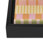 Midcentury Modern Blocks of Stripes neutral pastels pattern Framed Canvas Print Gallery Image 3
