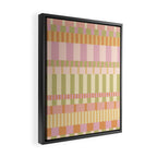 Midcentury Modern Blocks of Stripes neutral pastels pattern Framed Canvas Print Gallery Image 2