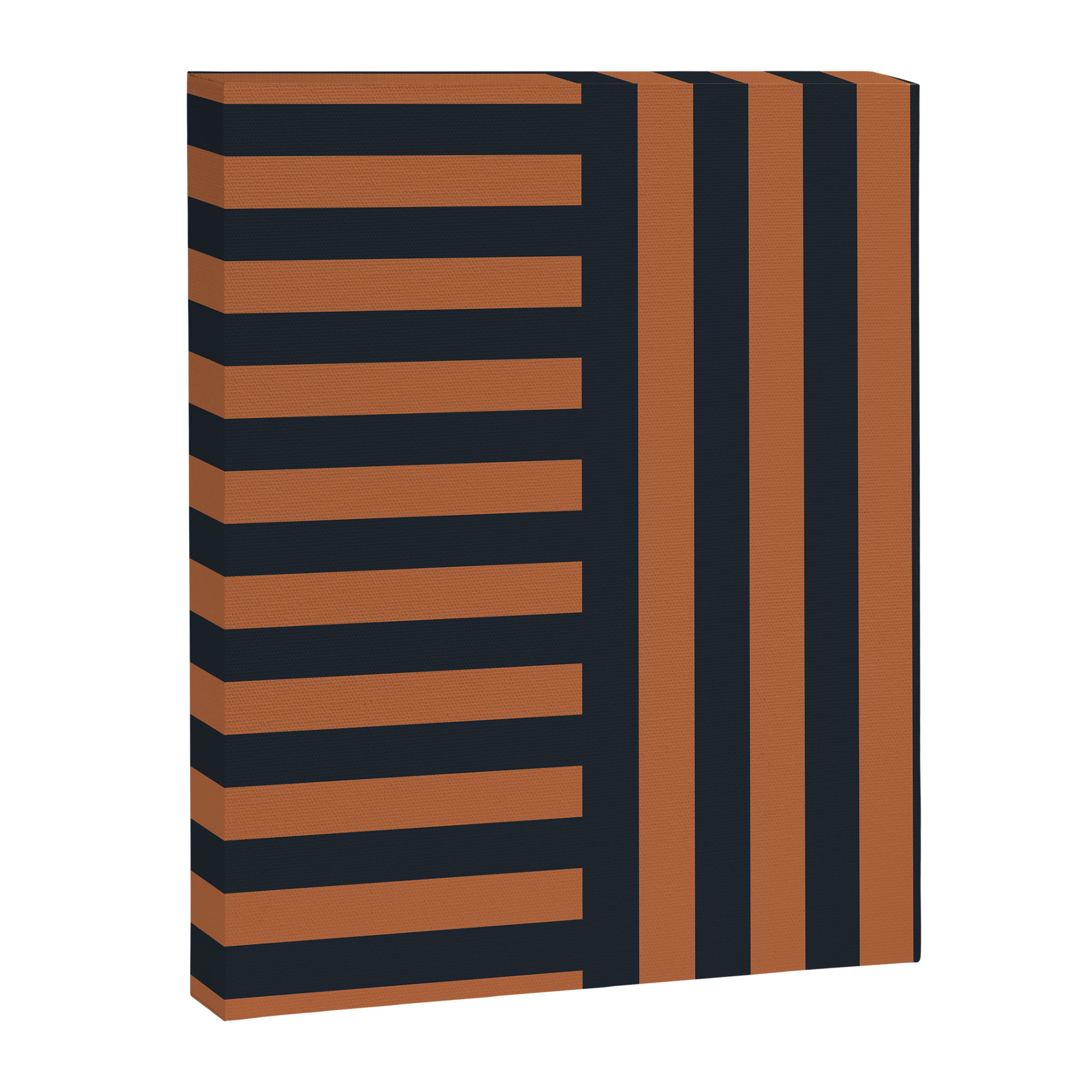 Perpendicular Lines terracota and blue Canvas Print Gallery Image 8