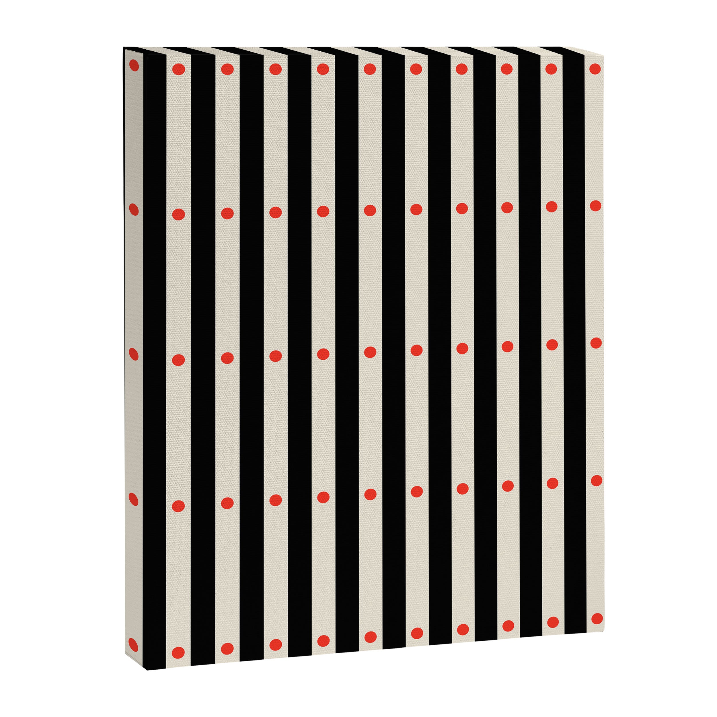 Stripes and Dots geometric pattern black and white  Canvas Print Gallery Image 8