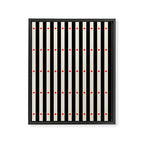 Stripes and Dots geometric pattern black and white  Framed Canvas Print Gallery Image 8