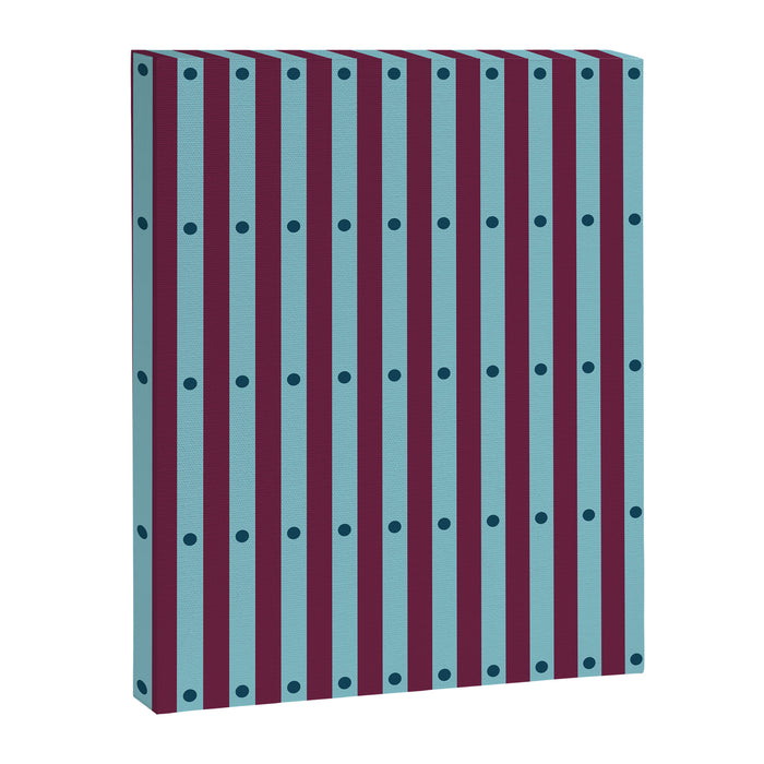 Stripes and Dots geometric pattern blue and purple Canvas Print Gallery Image 1