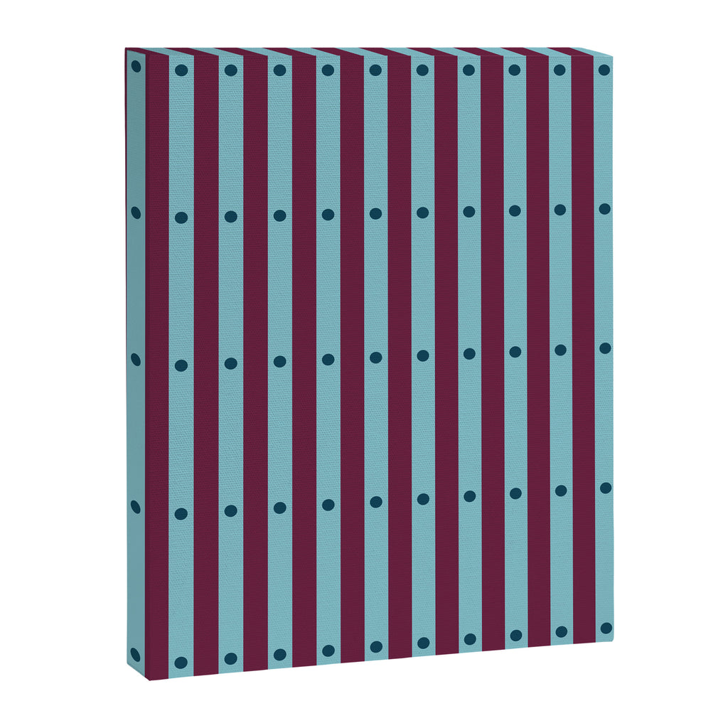 Stripes and Dots geometric pattern blue and purple Canvas Print Gallery Image 8