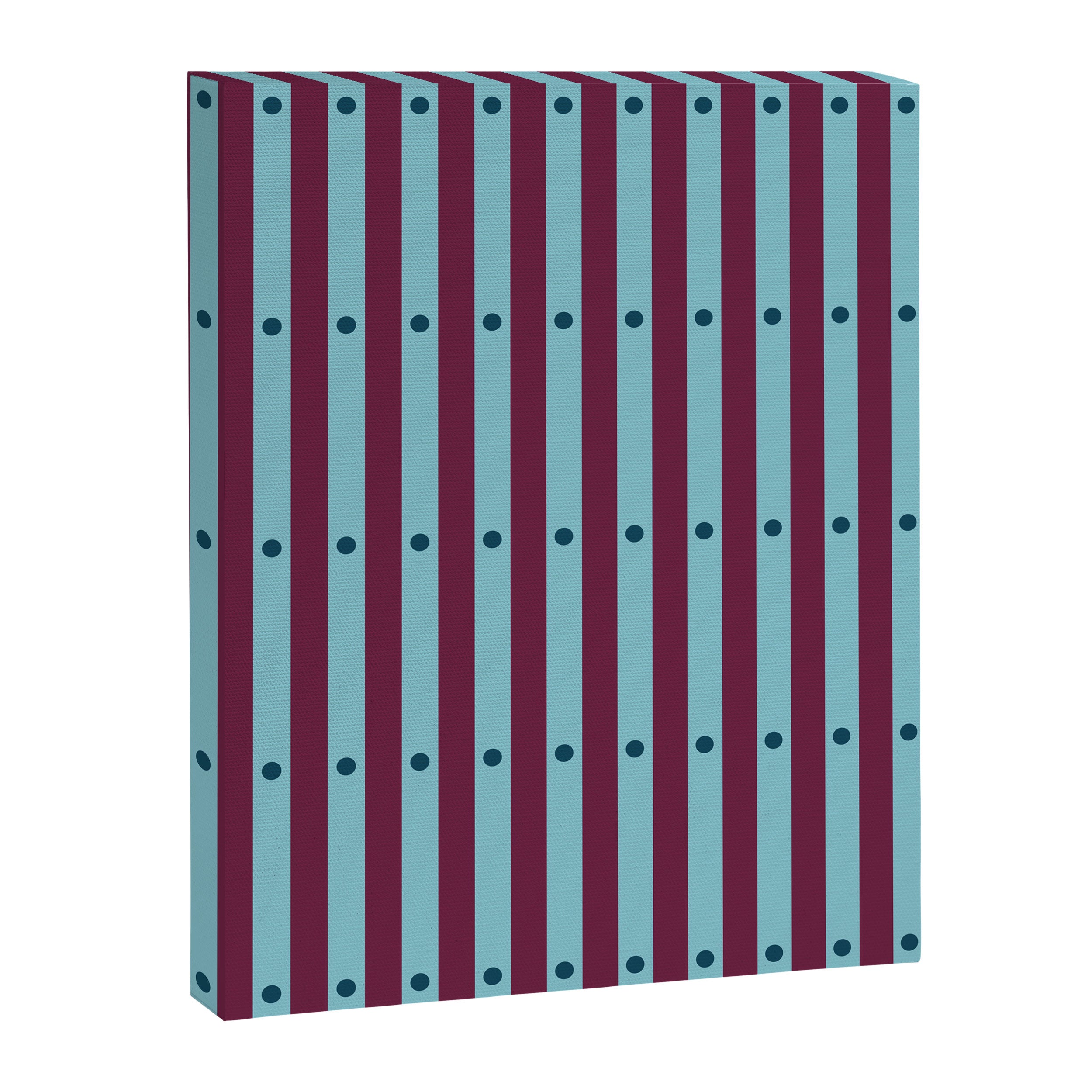 Stripes and Dots geometric pattern blue and purple Canvas Print Gallery Image 8
