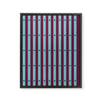 Stripes and Dots geometric pattern blue and purple Framed Canvas Print Gallery Image 8