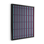Stripes and Dots geometric pattern blue and purple Framed Canvas Print Gallery Image 2