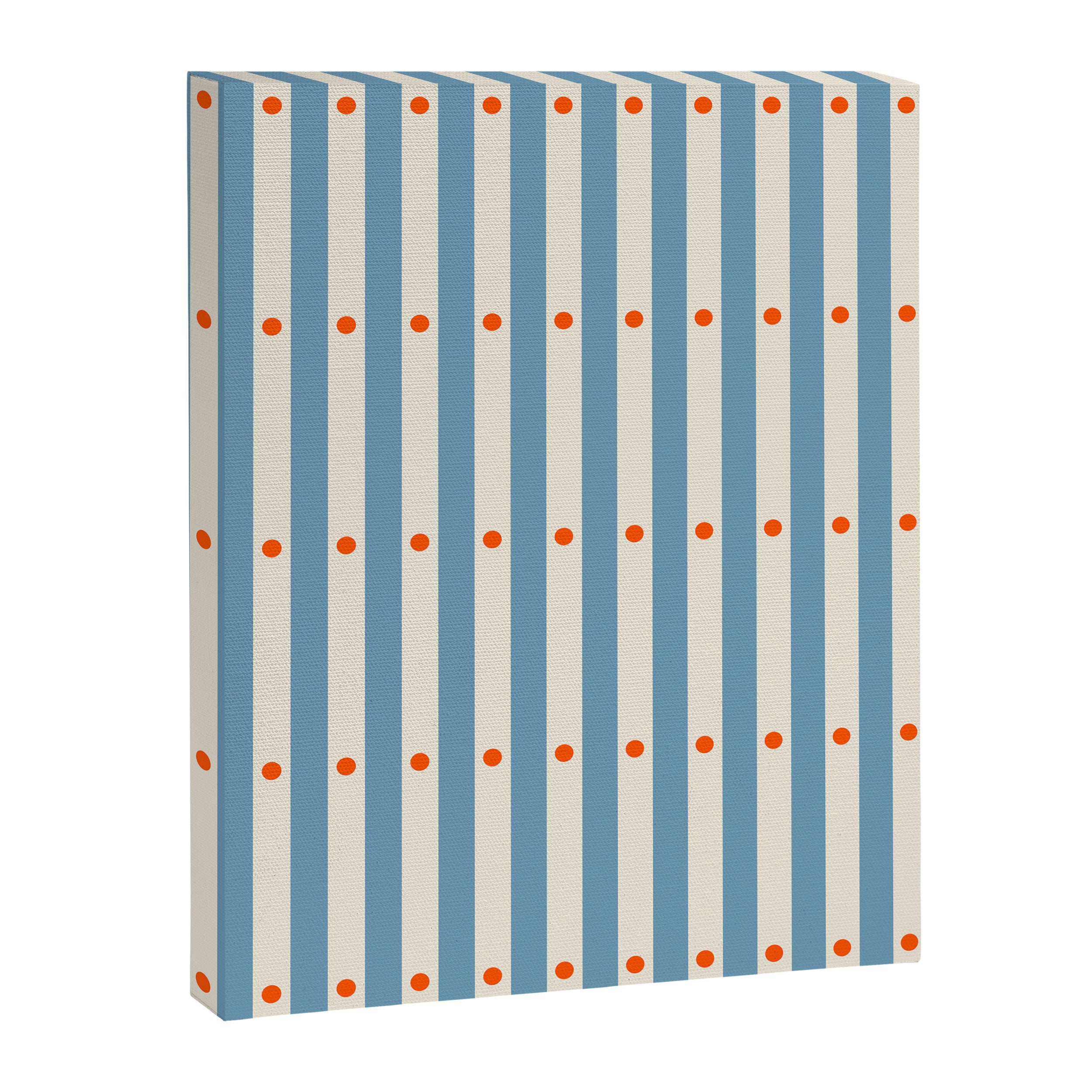 Stripes and Dots geometric pattern blue and white Canvas Print Gallery Image 8