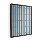 Stripes and Dots geometric pattern blue and white Framed Canvas Print Gallery Image 2