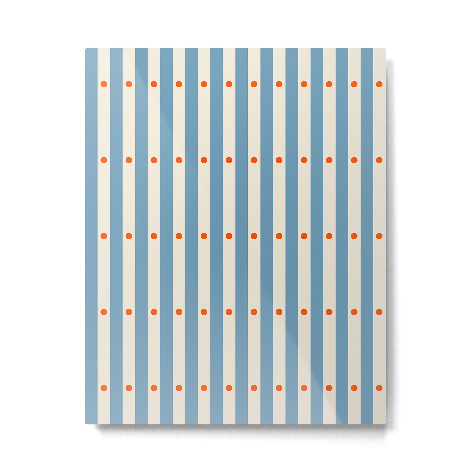 Stripes and Dots geometric pattern blue and white Metal Print Gallery Image 6