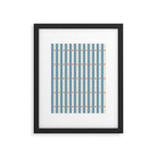 Stripes and Dots geometric pattern blue and white Framed Art Print Gallery Image 6