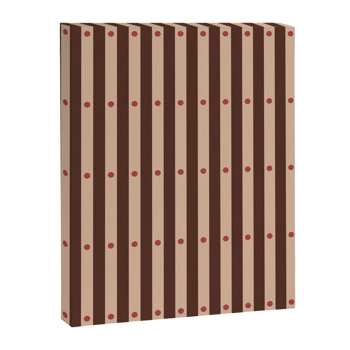 Stripes and Dots geometric pattern brown Canvas Print Gallery Image 1