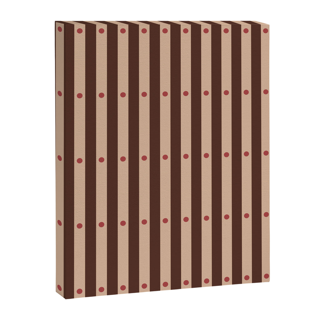 Stripes and Dots geometric pattern brown Canvas Print Gallery Image 8