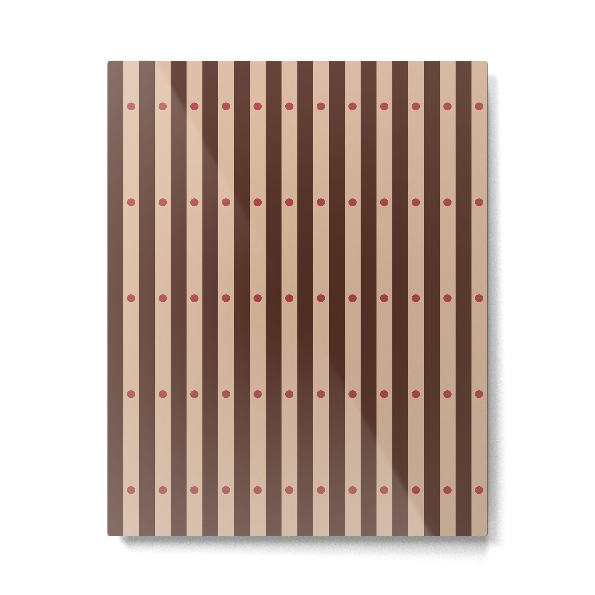 Stripes and Dots geometric pattern brown Metal Print Gallery Image 6
