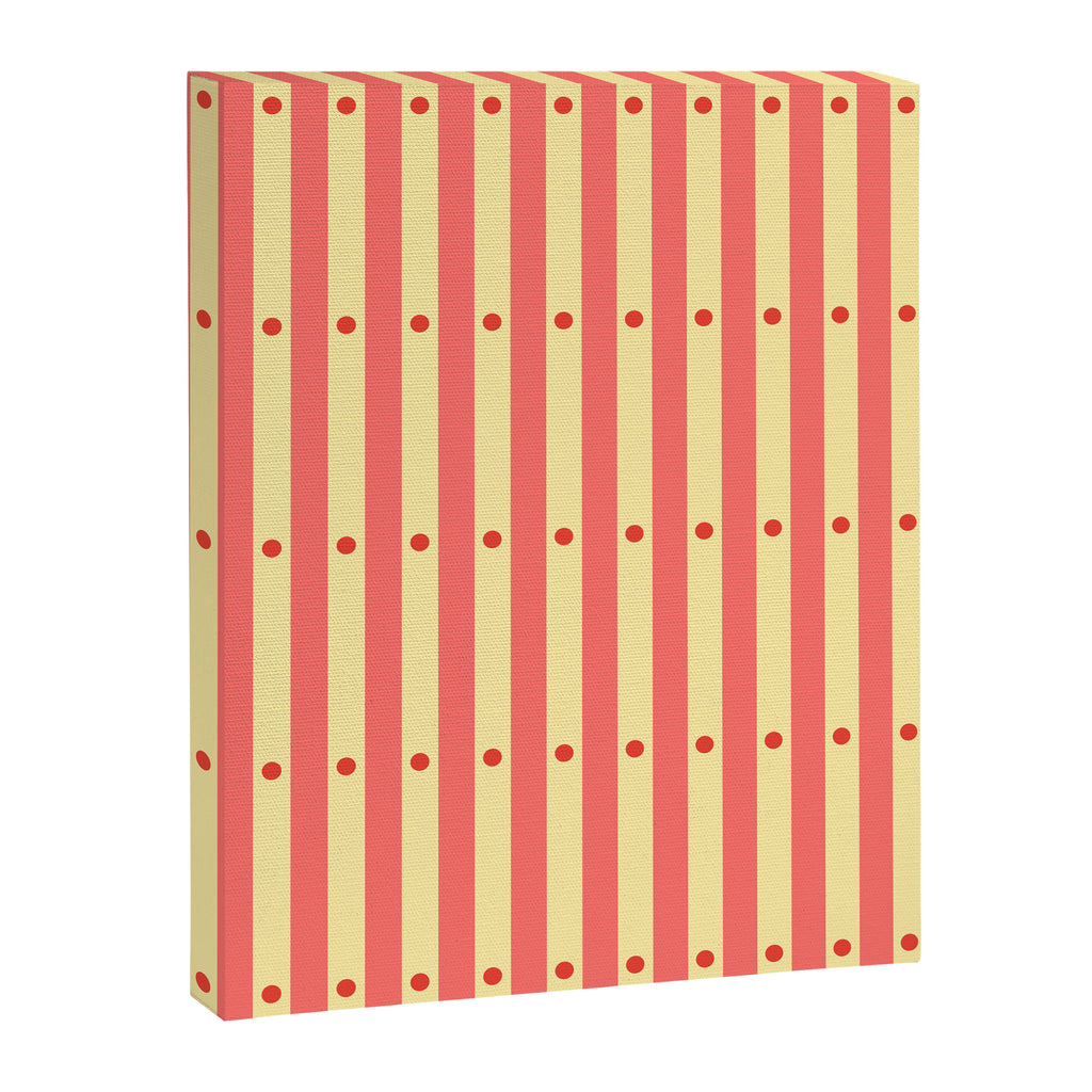 Stripes and Dots geometric pattern peach and yellow Canvas Print Gallery Image 8