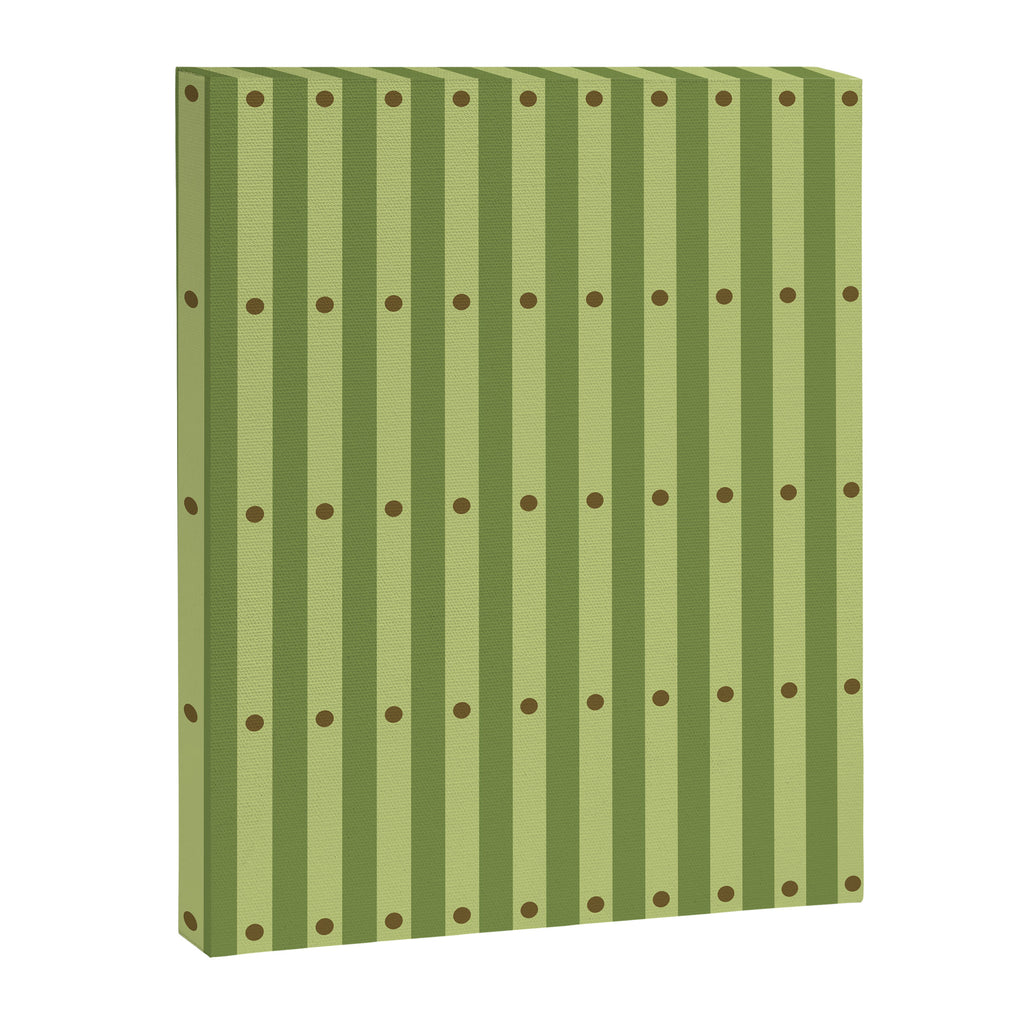 Stripes and Dots geometric pattern sage green Canvas Print Gallery Image 8