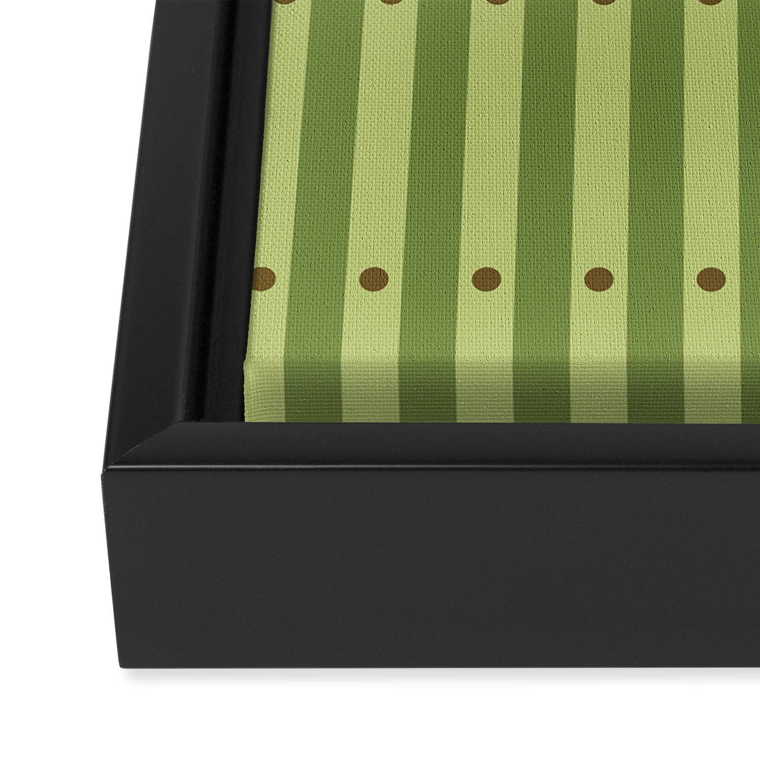 Stripes and Dots geometric pattern sage green Framed Canvas Print Gallery Image 3
