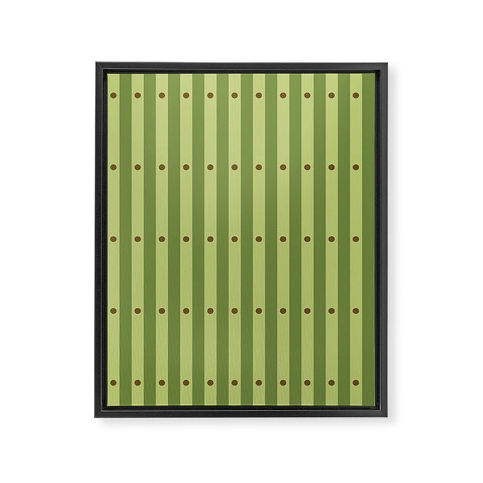 Stripes and Dots geometric pattern sage green Framed Canvas Print Gallery Image 1